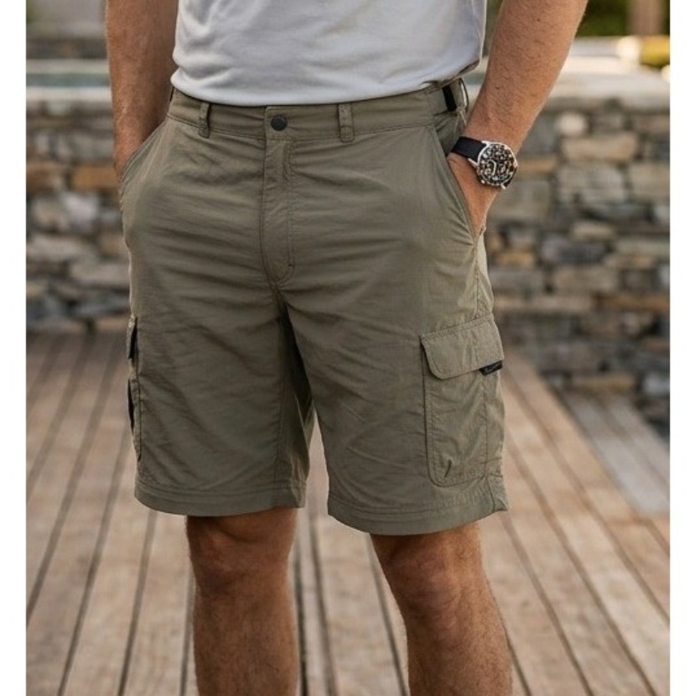 Eastern Mountain Sports Cargo Shorts Mens 38-R Green Nylon Hiking Trail Gorpcore